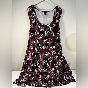 Disney Red and Black Plaid Dress lace up Minnie Mouse skater tank torrid 5x